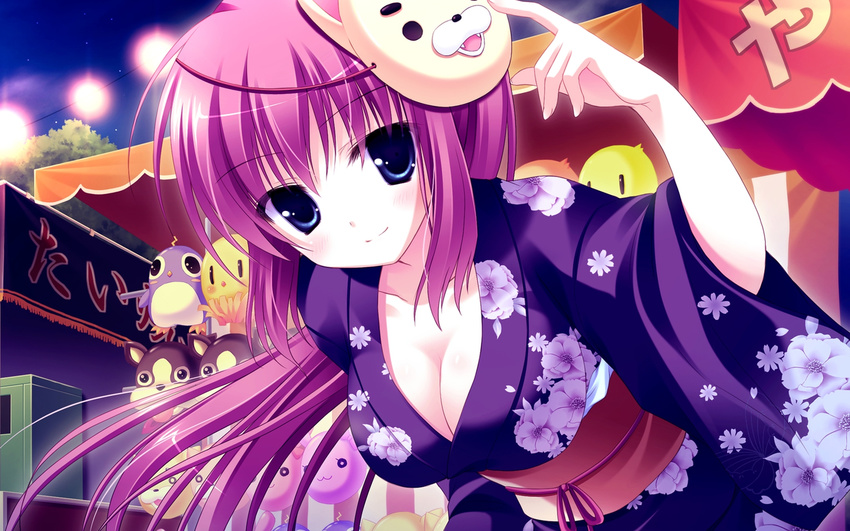 cleavage skyfish wallpaper yukata yukie