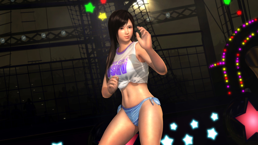 3d absurdres dead_or_alive dead_or_alive_5 highres kokoro_(doa) screencap solo star swimsuit