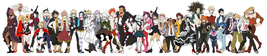 6+girls afro annotated antonio_lopez asahina_aoi barnaby_brooks_jr celestia_ludenberck cis_(tiger_&amp;_bunny) cosplay costume_switch crossdressing danganronpa danganronpa_1 ebitetsu enoshima_junko everyone fujisaki_chihiro fukawa_touko gakuran gun hagakure_yasuhiro highres huang_baoling ikusaba_mukuro ishimaru_kiyotaka ivan_karelin jake_martinez kaburagi_kaede kaburagi_t_kotetsu karina_lyle keith_goodman kirigiri_kyouko kounaien kriem kuwata_reon long_image maid maizono_sayaka multiple_boys multiple_girls naegi_makoto nathan_seymour oogami_sakura oowada_mondo otoko_no_ko pompadour reverse_trap saitou_(tiger_&amp;_bunny) scarf_girl_(tiger_&amp;_bunny) school_uniform serafuku sleeves_rolled_up tiger_&amp;_bunny togami_byakuya twintails weapon wide_image yamada_hifumi yuri_petrov