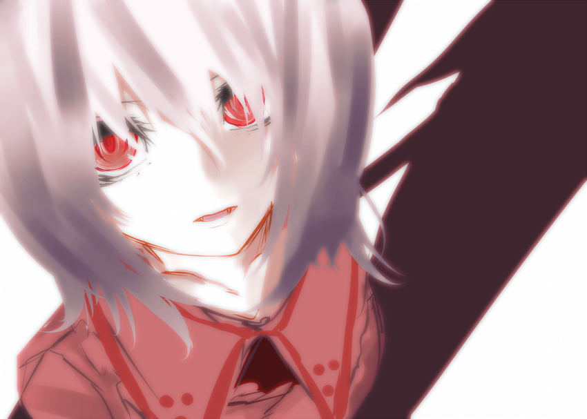 collarbone fang open_mouth red_eyes remilia_scarlet short_hair silver_hair slit_pupils solo touhou yutapon
