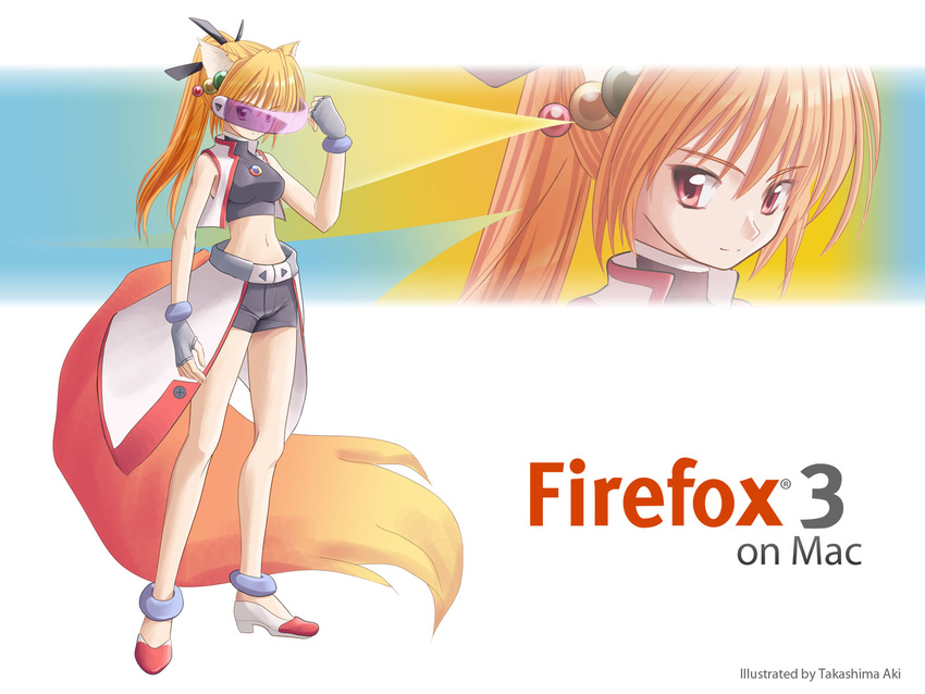 animal_ears firefox firefox3 fox_ears fox_tail highres os-tan personification solo tail takashima_aki visor