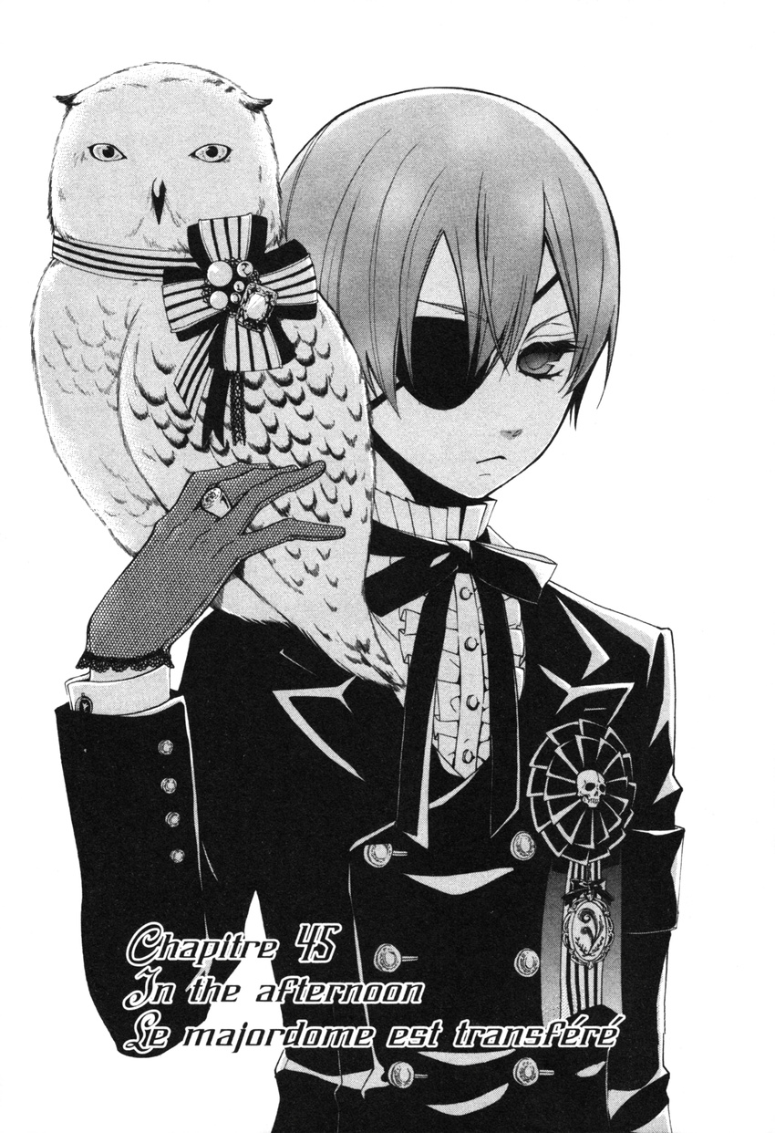 ciel_phantomhive eyepatch kuroshitsuji male monochrome toboso_yana