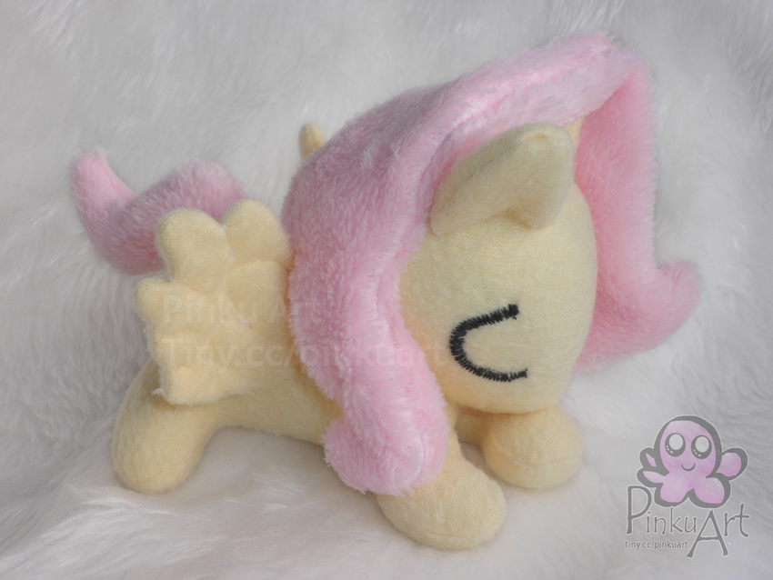 equine eyes_closed female feral fluttershy_(mlp) friendship_is_magic hair horse mammal my_little_pony pegasus pink_hair pinkuart plushie pony sleeping solo wings