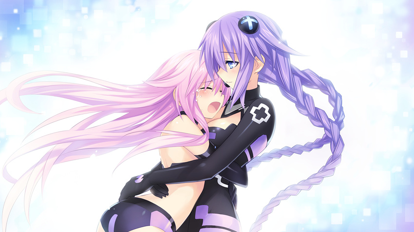 game_cg hyperdimension_neptunia_mk2 purple_heart purple_sister tsunako
