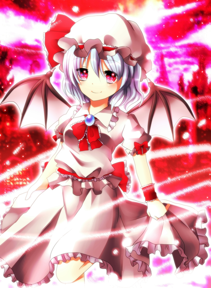 bad_id bad_pixiv_id fuuna_(conclusion) highres remilia_scarlet smile solo touhou wings