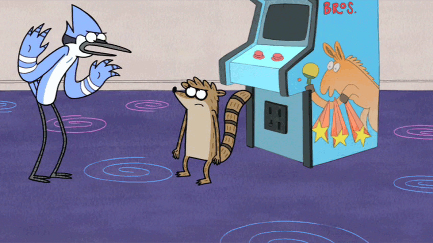 arcade avian bird blue_jay forced gay male mammal mordecai push raccoon rape regular_show rigby sex