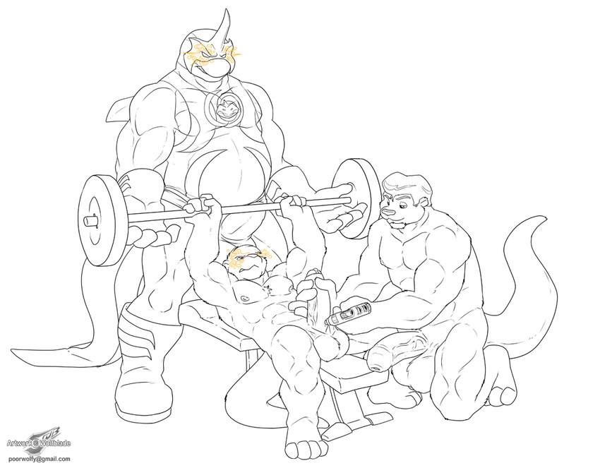 anthro balls biceps big_penis bodybuilder bodybuilding bulge cetacean darwen erection fur gay handjob huge_muscles hyper hypnosis injection leaking male mammal marine mind_control muscles mustelid nipples nude orca otter overweight pecs penis precum thick_penis vein weightlifting weights whale wolfblade wuffamute