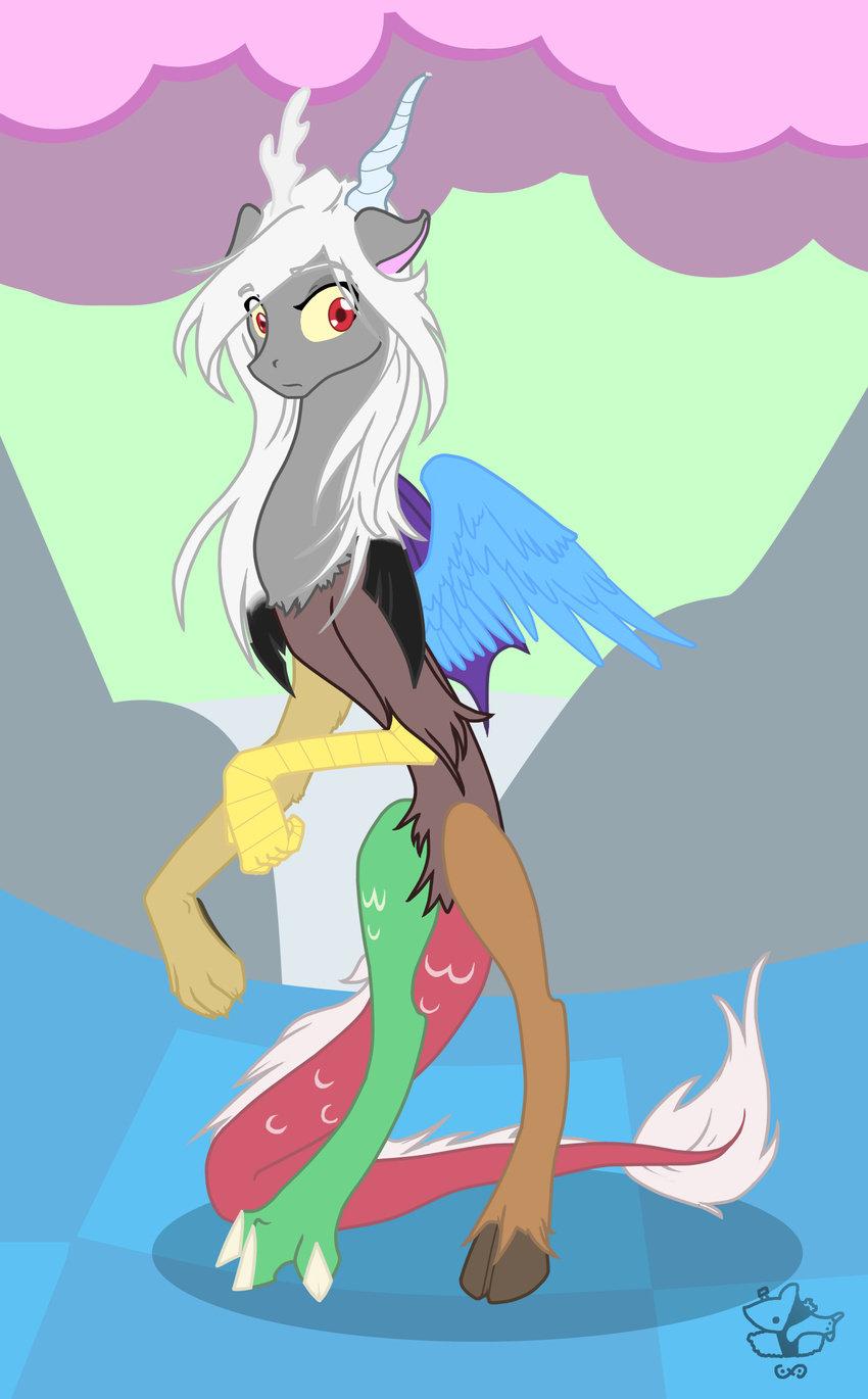 2012 antler crossgender discord_(mlp) draconequus female friendship_is_magic hair horn makosushi my_little_pony red_eyes solo wings