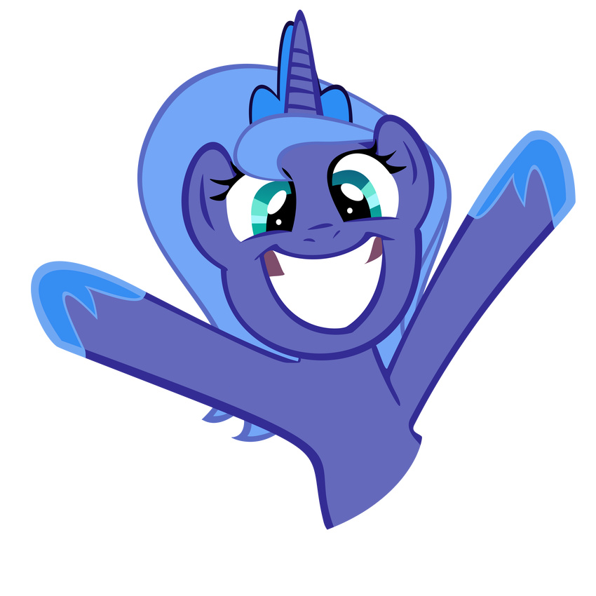 absurd_res alpha_channel blue_hair cheer crown equine female friendship_is_magic hair hi_res horn horse mammal my_little_pony parttimebrony plain_background pony princess_luna_(mlp) smile solo transparent_background winged_unicorn wings