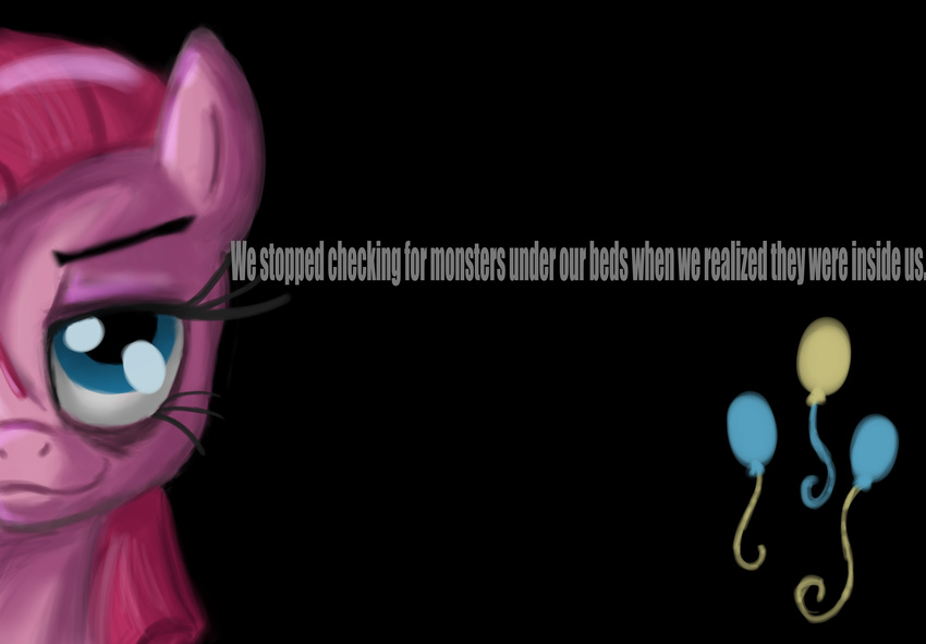 absurd_res balloon blue_eyes cutie_mark darth-franny english_text equine female feral friendship_is_magic hair hi_res horse looking_at_viewer mammal my_little_pony parody pink_hair pinkamena_(mlp) pinkie_pie_(mlp) plain_background pony smile solo text