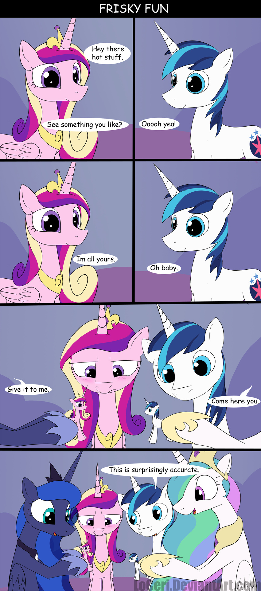 comic crown cutie_mark dialog doll english_text equine female feral friendship_is_magic group hair horn horse loceri long_hair male mammal multi-colored_hair my_little_pony pony princess princess_cadance_(mlp) princess_celestia_(mlp) princess_luna_(mlp) royalty shining_armor_(mlp) text unicorn winged_unicorn wings