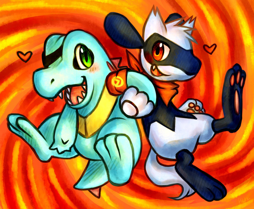 &lt;3 blue_body blue_fur couple feral fur gay green_eyes haychel leon male nintendo pok&#233;mon pok&eacute;mon red_eyes riolu totodile vagus video_games