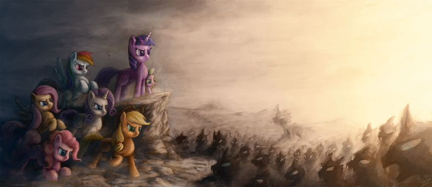 applejack_(mlp) assasinmonkey changeling changelingsa cowboy_hat dragon equine female feral fluttershy_(mlp) friendship_is_magic hat horn horse male mammal my_little_pony pegasus pinkie_pie_(mlp) pony rainbow_dash_(mlp) rarity_(mlp) spike_(mlp) twilight_sparkle_(mlp) unicorn wallpaper wings