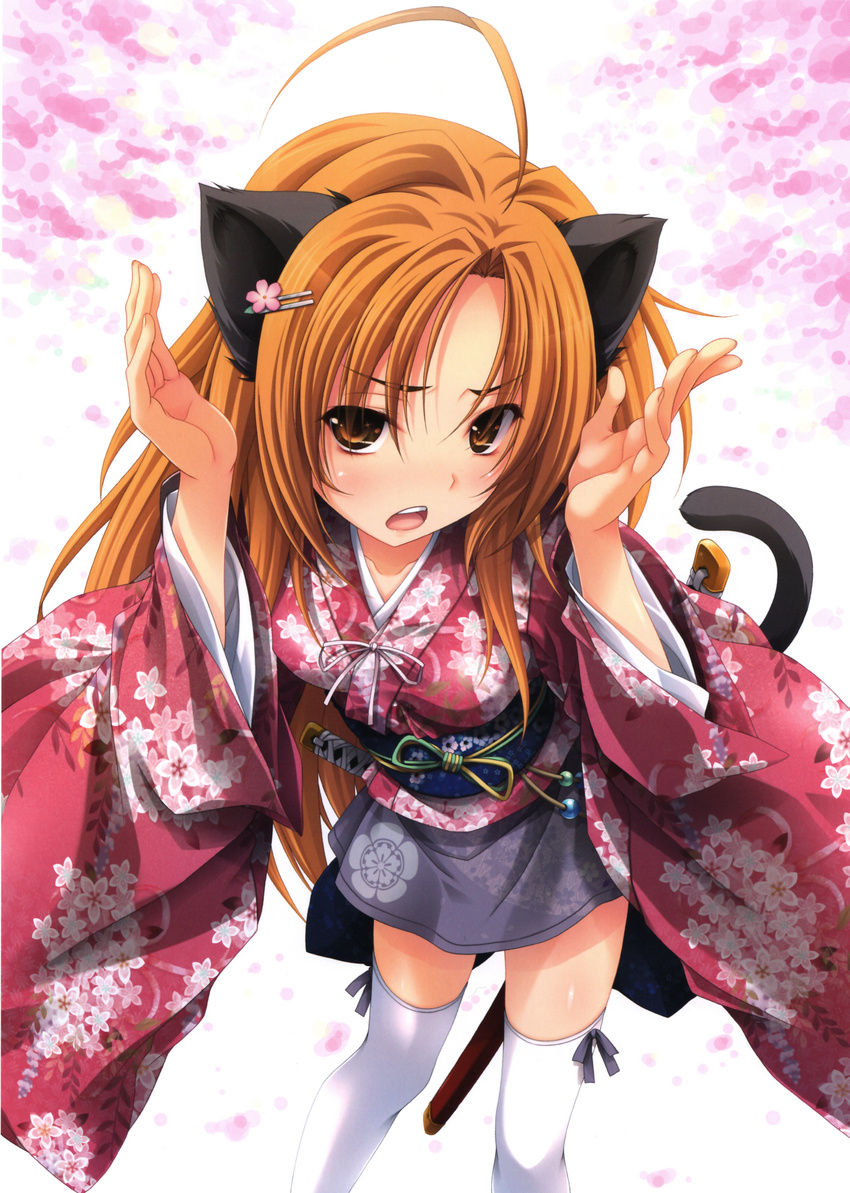 animal_ears kimono oda_nobuna oda_nobuna_no_yabou tagme tail