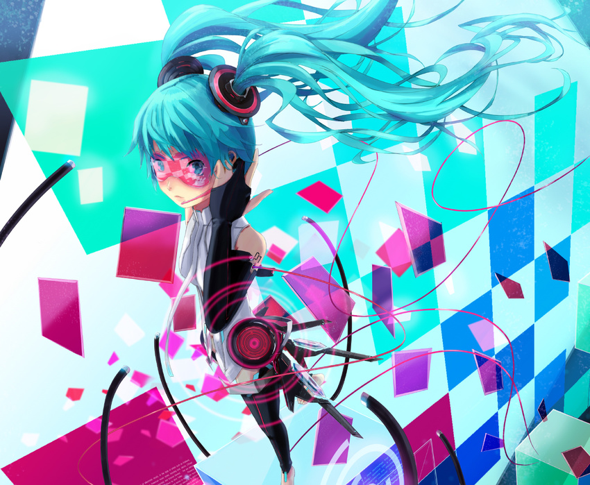 hatsune_miku miku_append thighhighs vocaloid vocaloid_append zk0