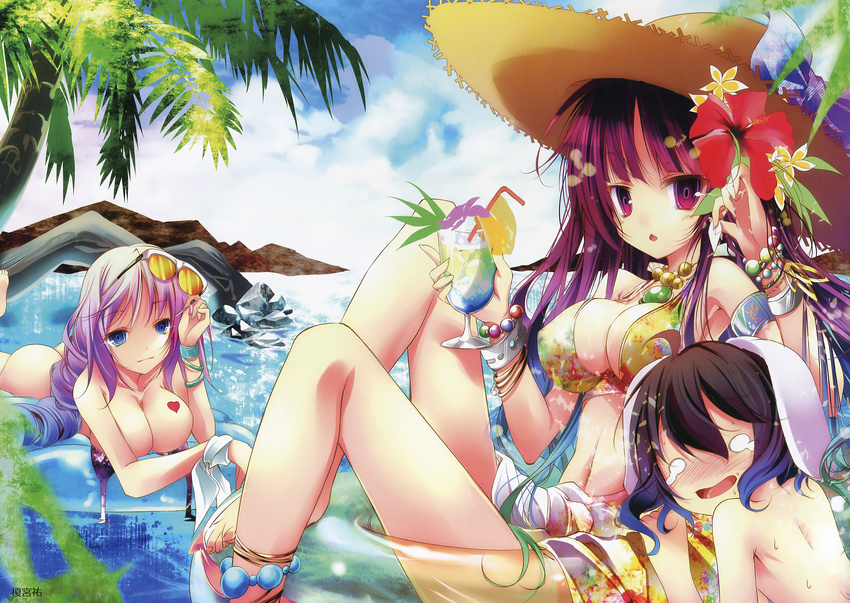 animal_ears bikini bunny_ears cleavage swimsuits tagme tohou