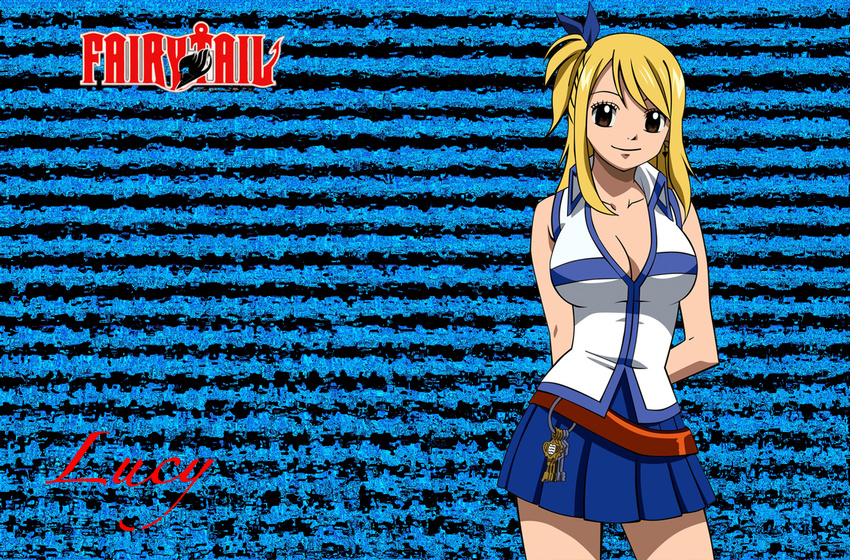 blonde_hair brown_eyes cleavage fairy_tail long_hair lucy_heartfilia