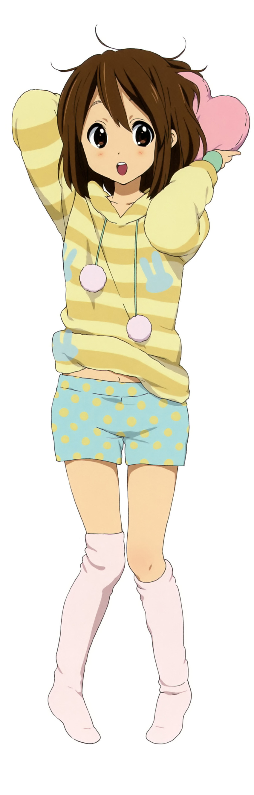 absurdres brown_eyes brown_hair feet highres hirasawa_yui k-on! long_image no_shoes official short_hair socks tall_image