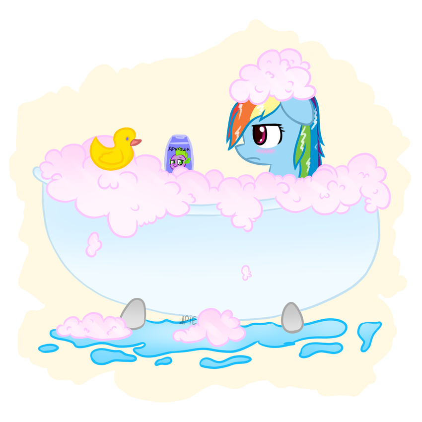 alpha_channel bath bubble equine female feral friendship_is_magic horse mammal my_little_pony pegasus pony rainbow_dash_(mlp) rubber_duck soap spike_(mlp) water wings