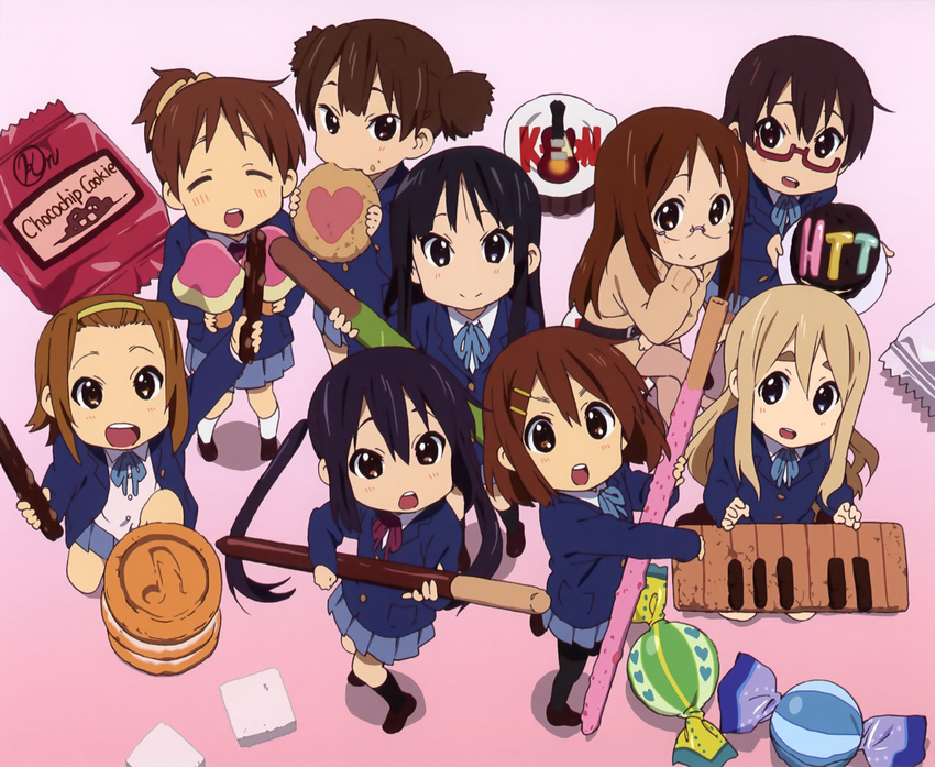 akiyama_mio chibi hirasawa_ui hirasawa_yui k-on! kotobuki_tsumugi manabe_nodoka megane nakano_azusa seifuku suzuki_jun tagme tainaka_ritsu yamanaka_sawako