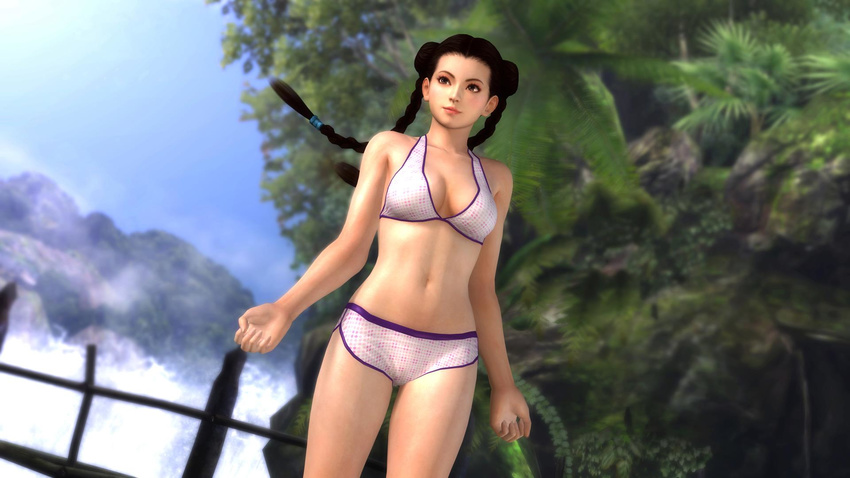 3d bikini dead_or_alive dead_or_alive_5 highres nature official_art pai_chan scenery swimsuit tecmo virtua_fighter water waterfall