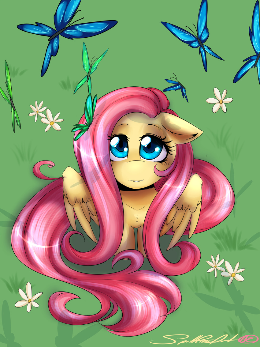 butterfly equine female feral fluttershy_(mlp) friendship_is_magic hi_res insect mammal my_little_pony pegasus solo spittfire wings