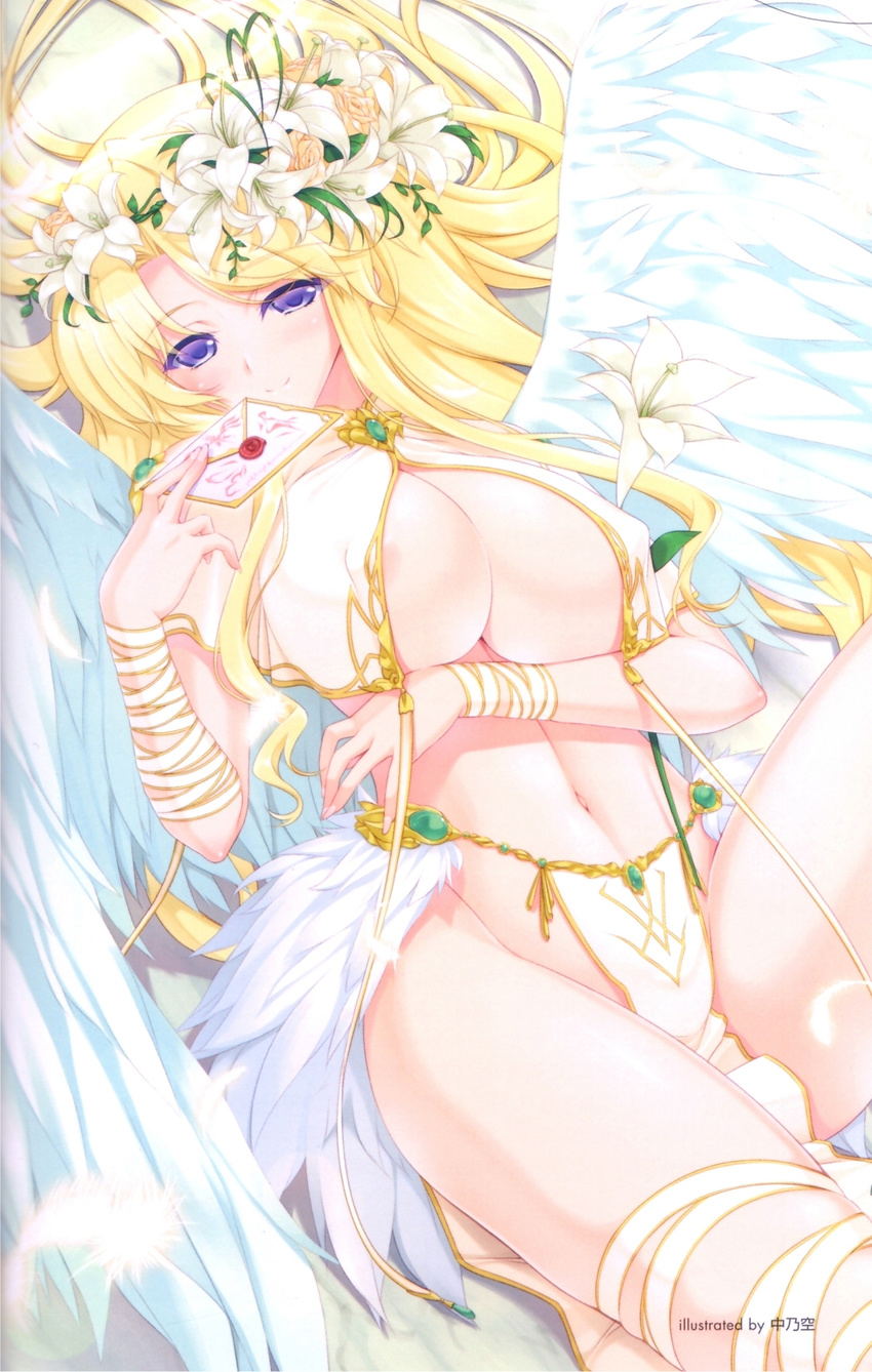 angel areola cleavage erect_nipples nakano_sora underboob wings