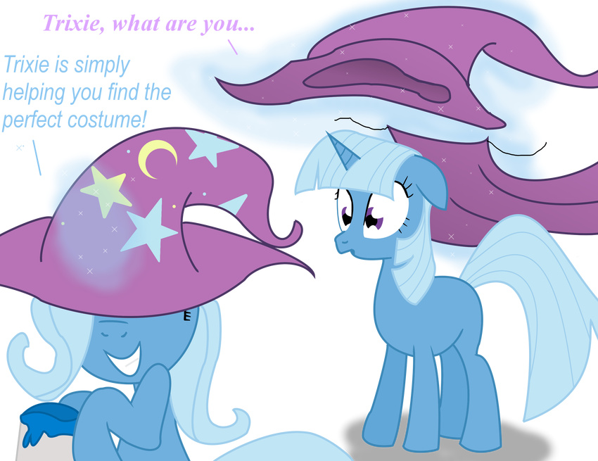 alpha_channel blue_fur bottle cape dazed-and-wandering dialog door duo dw1482 english_text equine female feral friendship_is_magic fur hat horn horse magic mammal my_little_pony obsession plain_background pony purple_eyes text transparent_background trixie_(mlp) twilight_sparkle_(mlp) unicorn wet wizard_hat