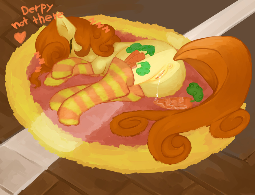 2012 carrot carrot_top_(mlp) cutie_mark english_text equine female friendship_is_magic horse my_little_pony pony ponylicking pussy pussy_juice sex_toy sleeping socks solo