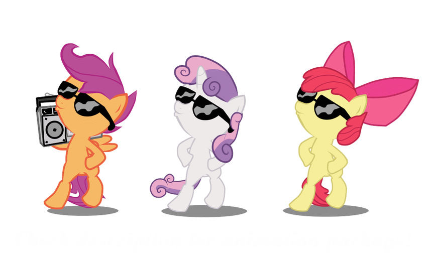 animated apple_bloom_(mlp) chocomilkterrorist cmc cub cutie_mark_crusaders_(mlp) equine female feral friendship_is_magic gangnam_style group horn horse mammal my_little_pony pegasus pony scootaloo_(mlp) sweetie_belle_(mlp) unicorn update wings young