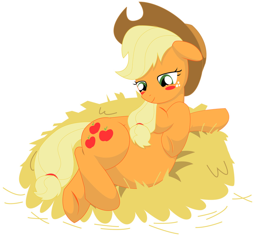 absurdly_absurd_res alpha_channel applejack_(mlp) blonde_hair blush cowboy_hat cutie_mark equine female feral freckles friendship_is_magic green_eyes hair hat hay hi_res horse mammal my_little_pony plain_background pony pregnant solo transparent_background xniclord789x