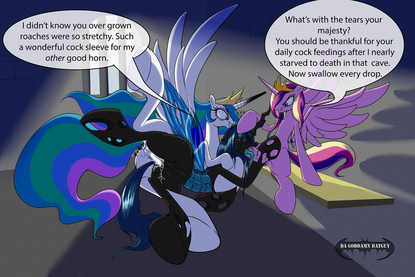 da_goddamn_batguy friendship_is_magic my_little_pony princess_cadence princess_celestia queen_chrysalis