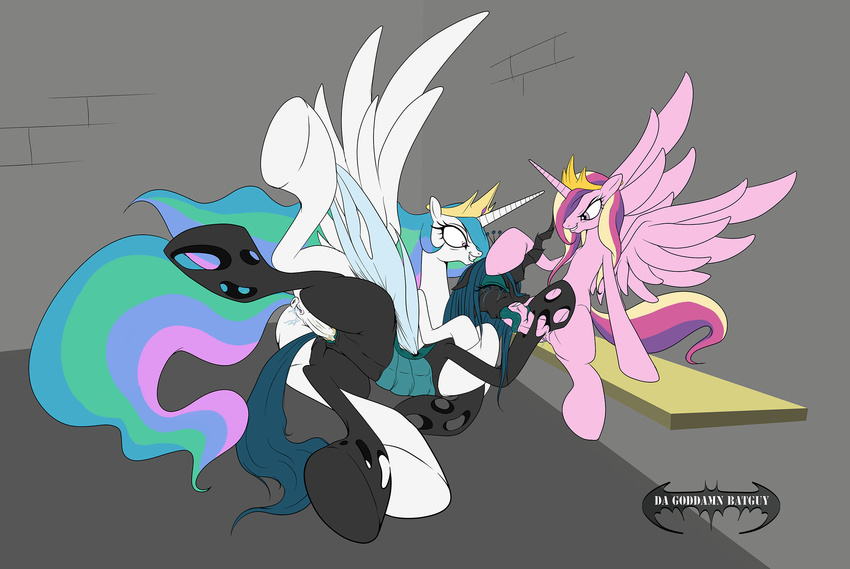 da_goddamn_batguy friendship_is_magic my_little_pony princess_cadence princess_celestia queen_chrysalis