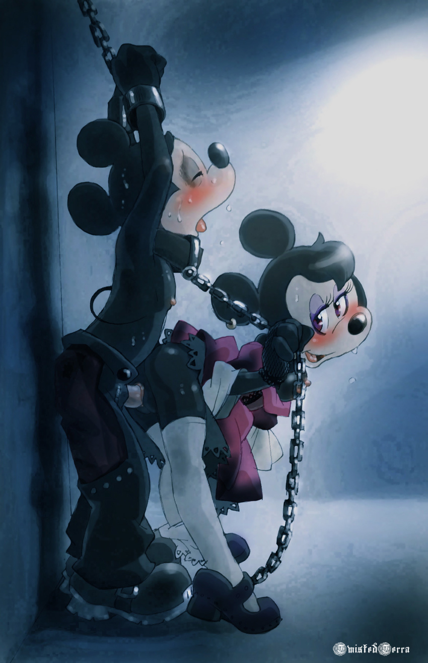 2012 anthro bdsm black_fur blush bondage bound disney domination duo female female_domination fur male mammal mickey_mouse minnie_mouse mouse open_mouth penetration penis rodent sex straight sweat tongue twistedterra vaginal vaginal_penetration