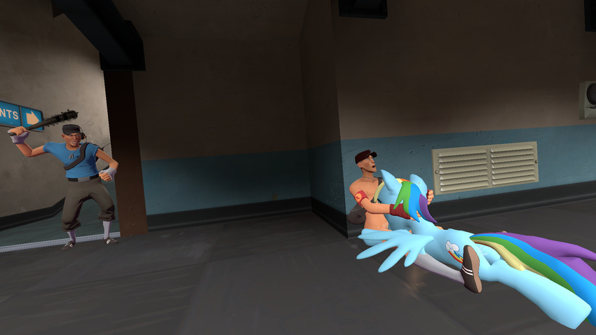 crossover friendship_is_magic gmod my_little_pony rainbow_dash scout source_filmmaker team_fortress_2