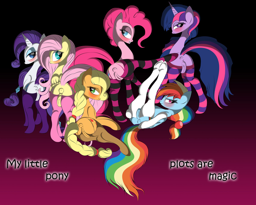 applejack fluttershy friendship_is_magic my_little_pony pinkie_pie rainbow_dash rarity twilight_sparkle v-d-k