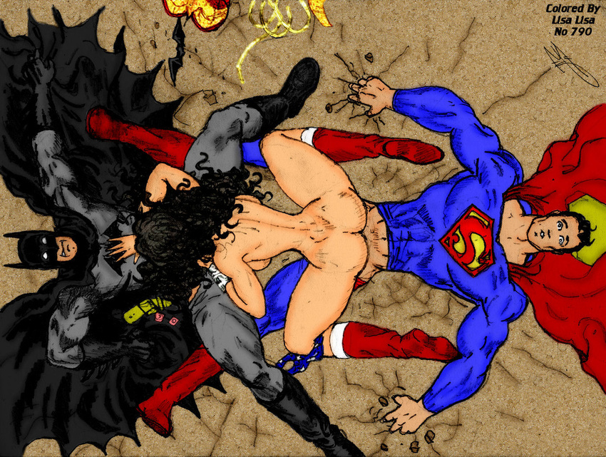 batman bruce_wayne clark_kent dc justice_league kal-el ksennin lisalisa superman wonder_woman