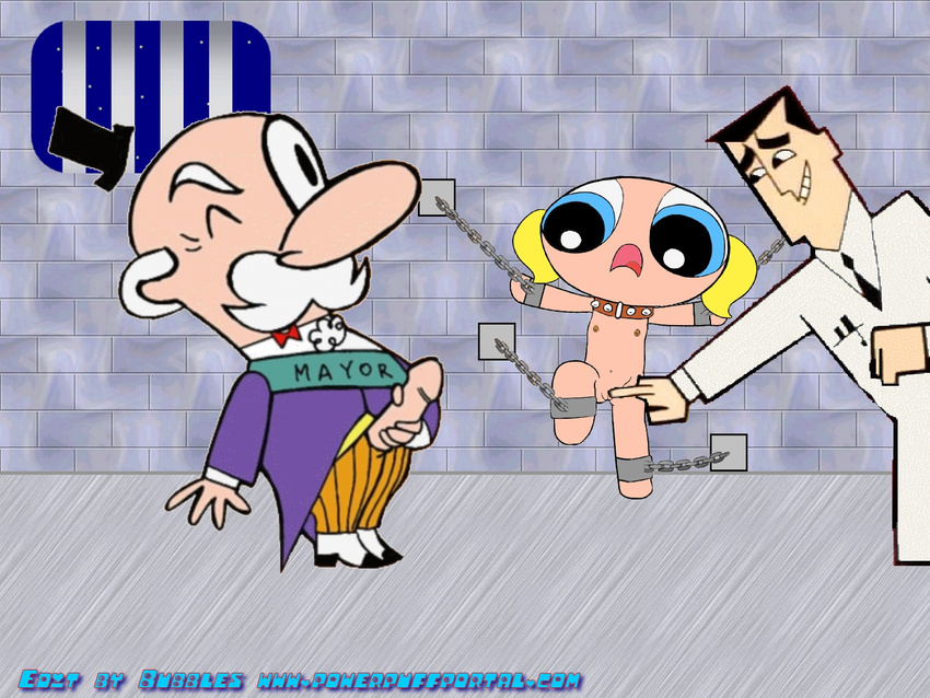 bubbles mayor_mayor powerpuff_girls professor_utonium tagme