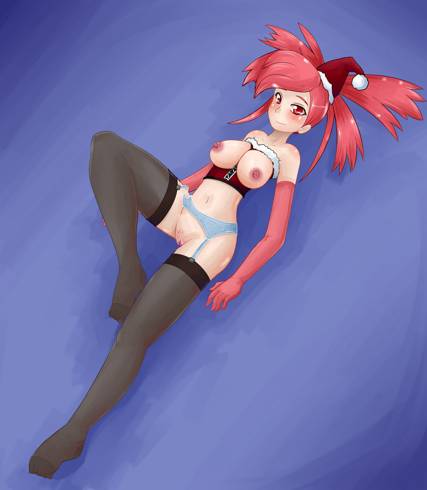 1girl asuna_(pokemon) basketgardevoir breasts flannery gym_leader highres lingerie pokemon pokemon_(anime) pokemon_(game) pokemon_rse red_eye red_eyes red_hair underwear