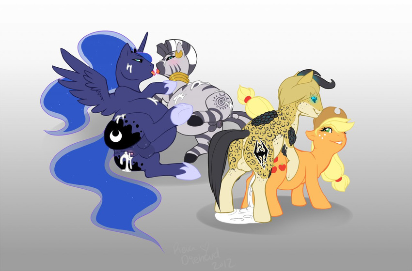 applejack friendship_is_magic my_little_pony princess_luna revadiehard zecora