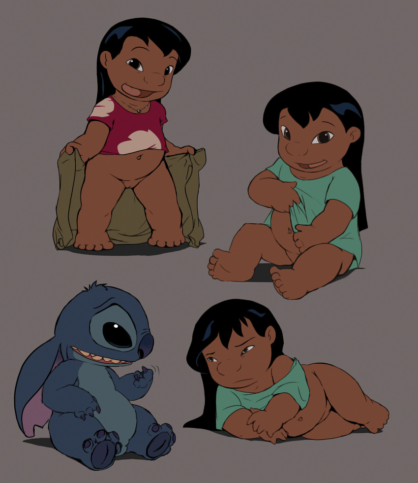 bottomless child female human lando lilo lilo_and_stitch mammal navel pussy stitch young