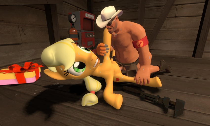 applejack crossover engineer friendship_is_magic gmod my_little_pony team_fortress_2