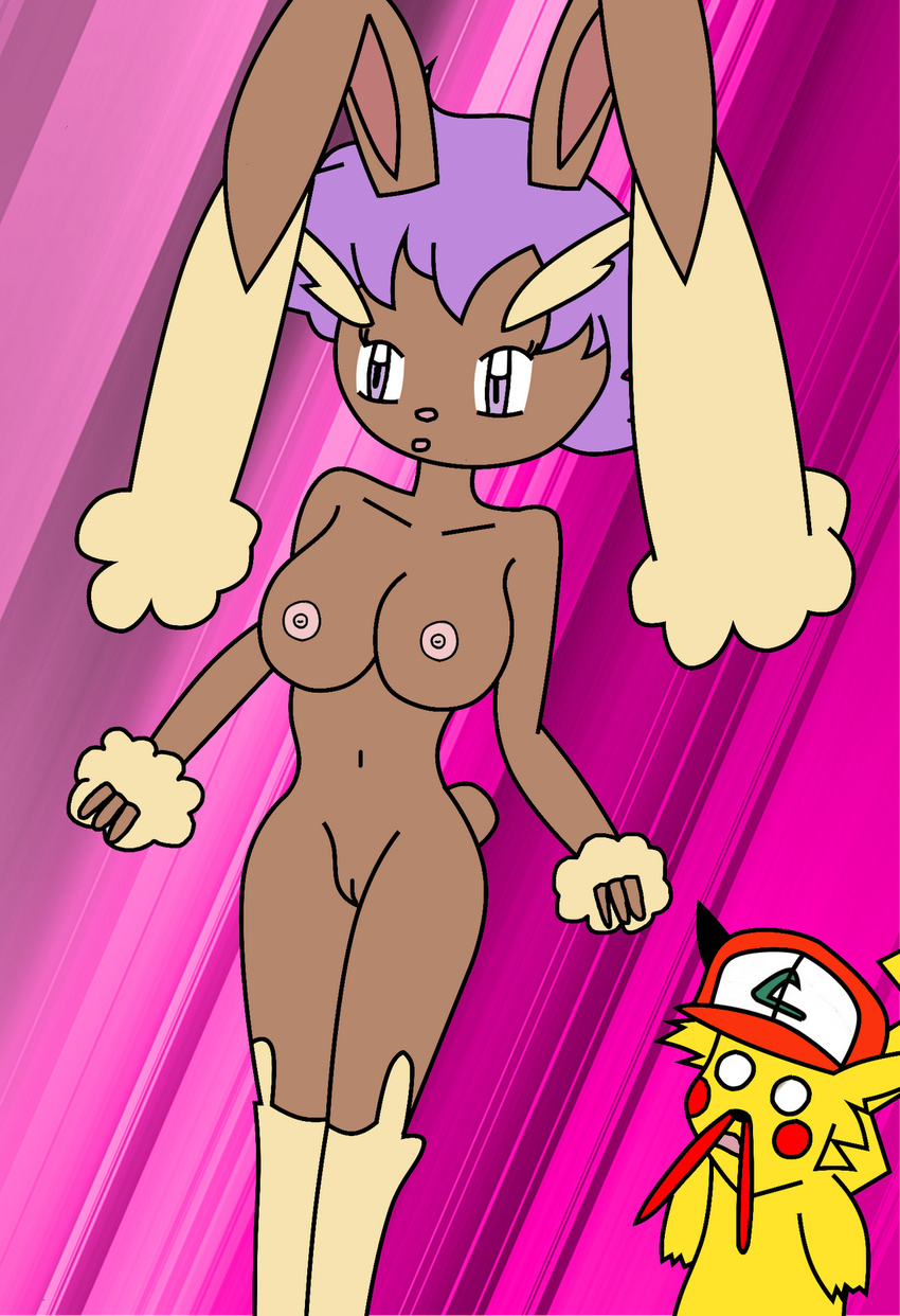 anabel angelicone ash_ketchum lopunny pikachu pokemon