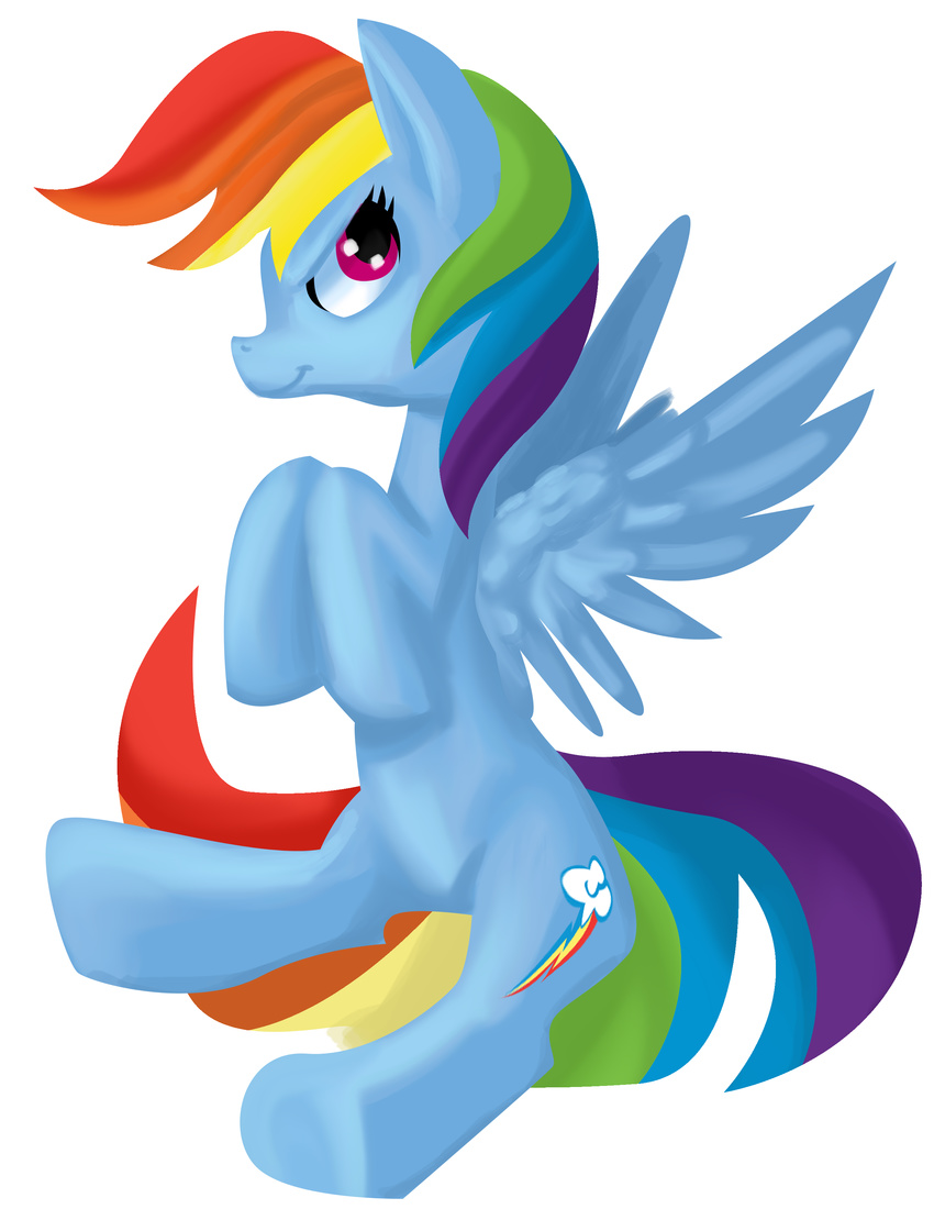 equine fauxsquared female feral friendship_is_magic hair horse mammal multi-colored_hair my_little_pony pegasus pink_eyes pony rainbow_dash_(mlp) rainbow_hair smile solo wings