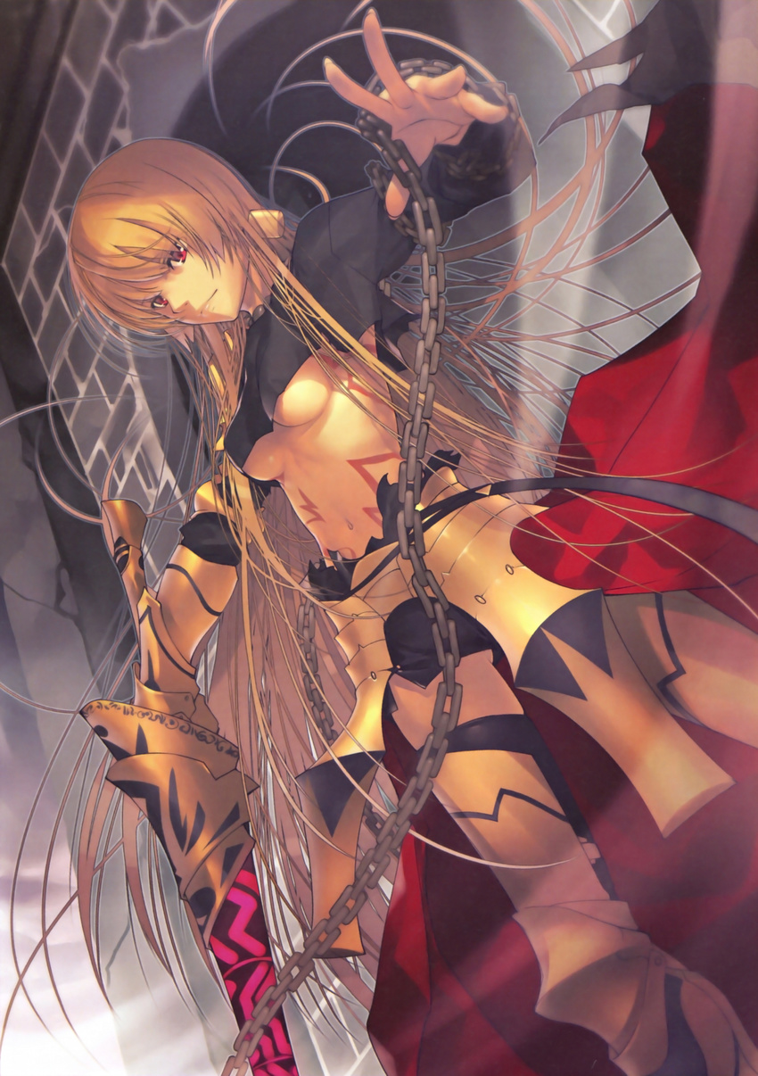 aikura_chihiro armor fate/photoreplica genderswap gilgamesh_(fate/photoreplica) type-moon underboob