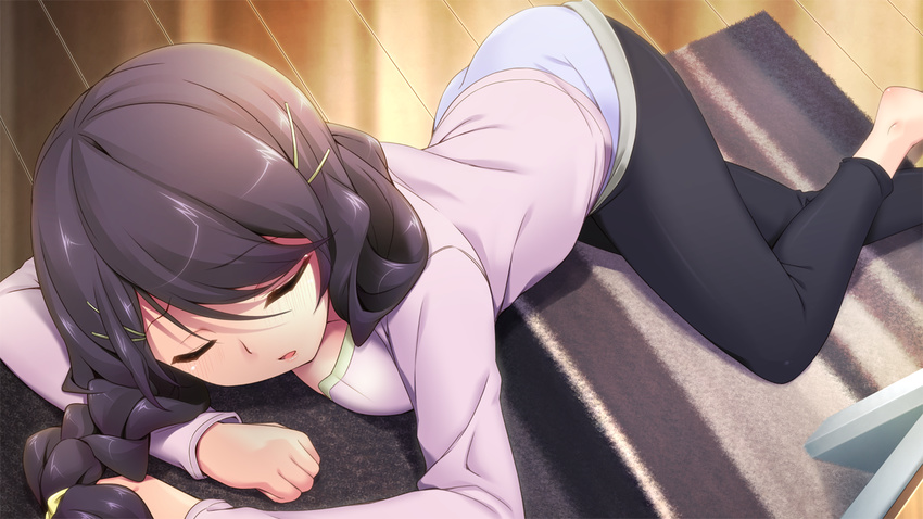 black_hair game_cg hinasaki sleeping tagme_(character) tsuisou_no_augment