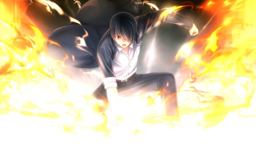fire game_cg ishii_hisao magic male tokyo_babel