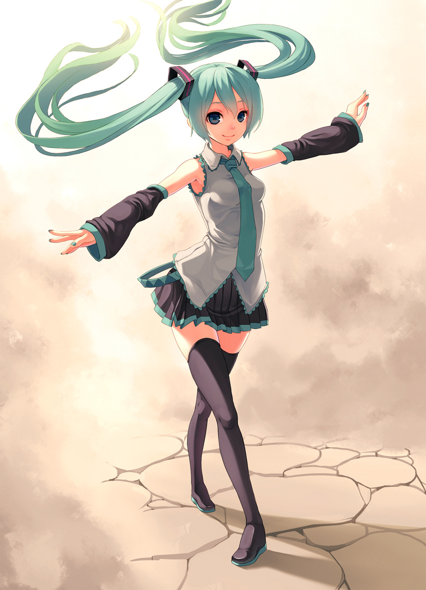 hatsune_miku tagme thighhighs vocaloid zengxianxin