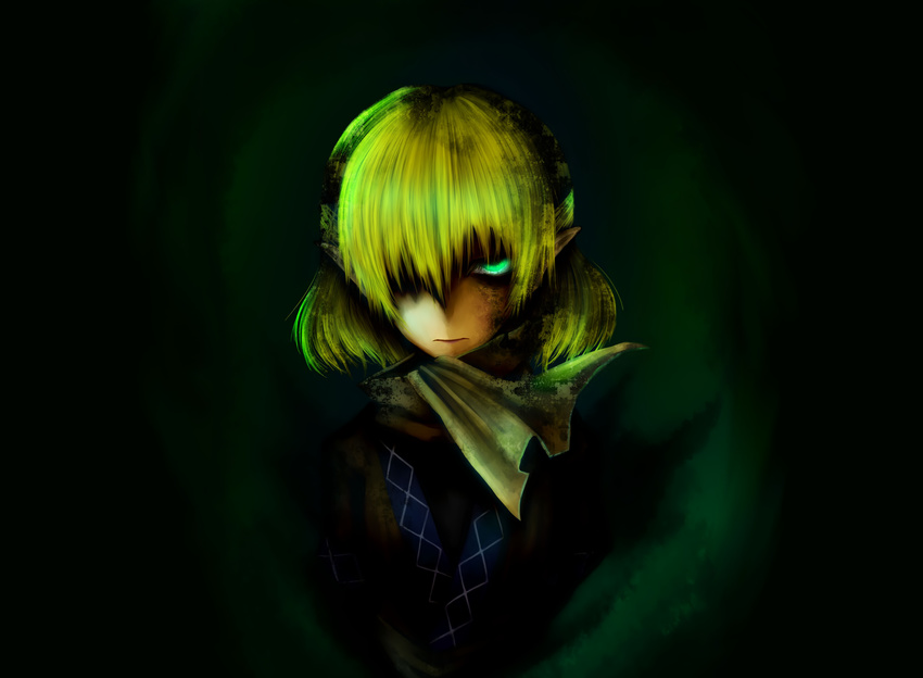 am24 blonde_hair green green_eyes mizuhashi_parsee photoshop short_hair touhou