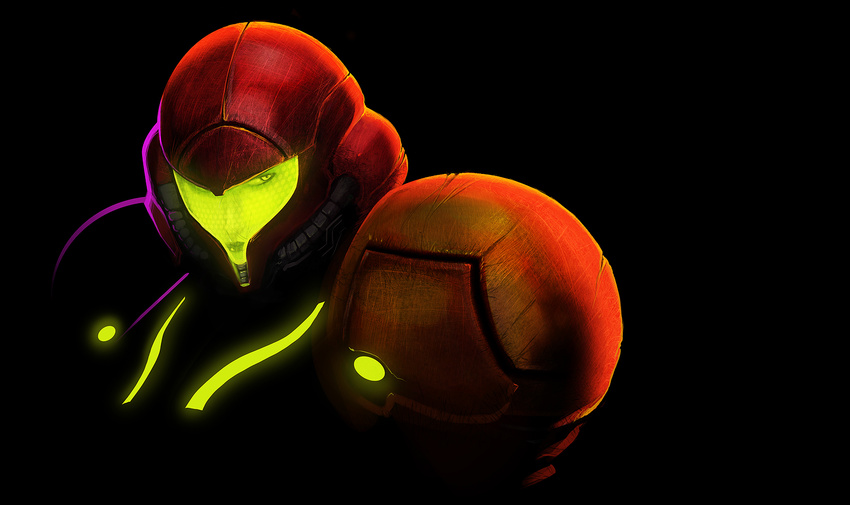 armor helmet highres lips metroid neon_trim pertheseus power_armor power_suit samus_aran solo varia_suit wallpaper